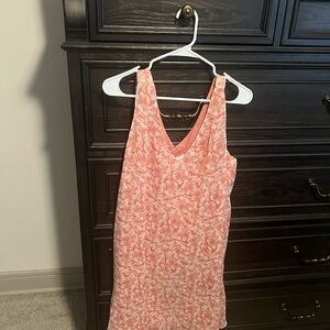 Charles Henry Pink Floral Sleeveless Dress